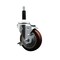 Service Caster 4'' Maroon Poly Swivel 7/8'' Expanding Stem Caster with Brake SCC-EX20S414-PPUB-MRN-TLB-78 - alternate 1